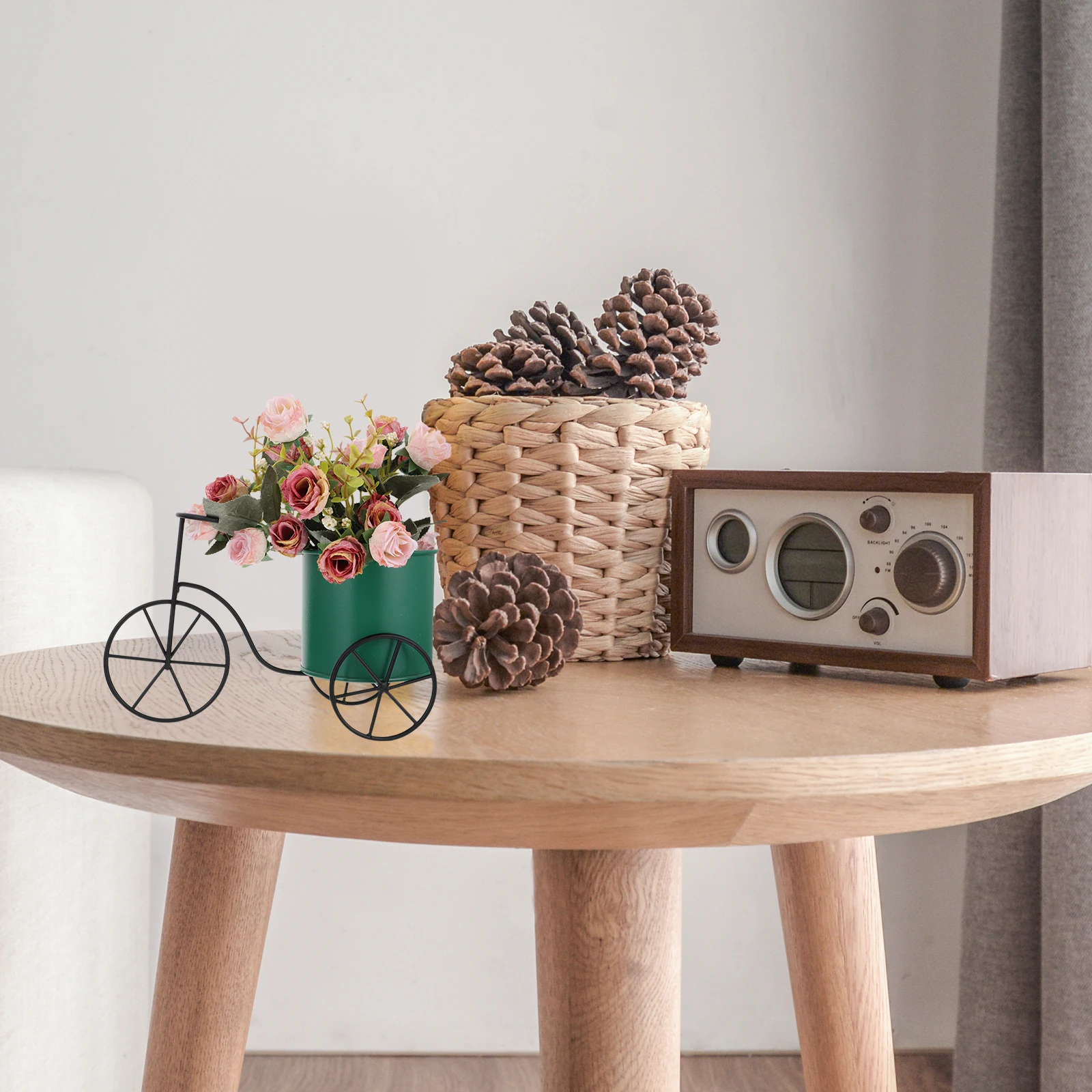 

Iron Bike Flower St Desktop Decoration Plant Pot Holder Shape Pen Creative Green Rustic Design Modern Stylish Home Office nament