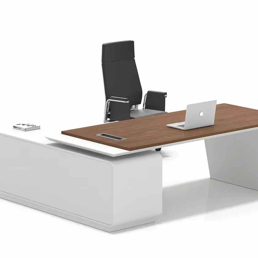 High Quality modern luxury l shaped ceo manager executive desk wooden office table for office furniture