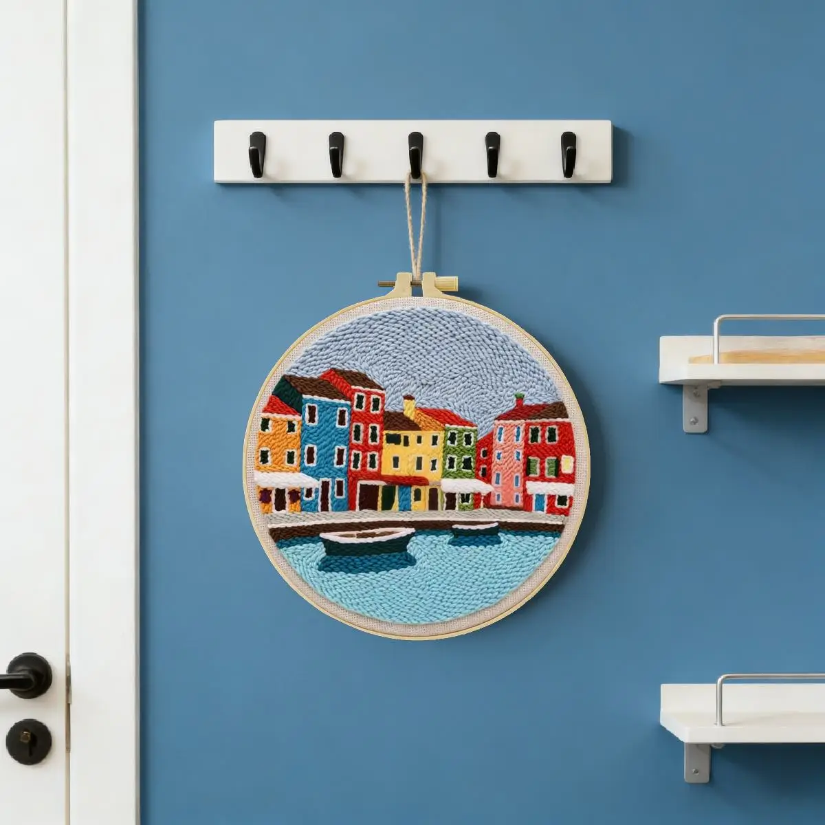 20X20CM/7,87 Zoll Haus-Sticknadel-Set, Stickerei-Kit, Strickstickerei, DIY, Handgemachtes Geschenk, Bastelset, Malerei – Detail 3