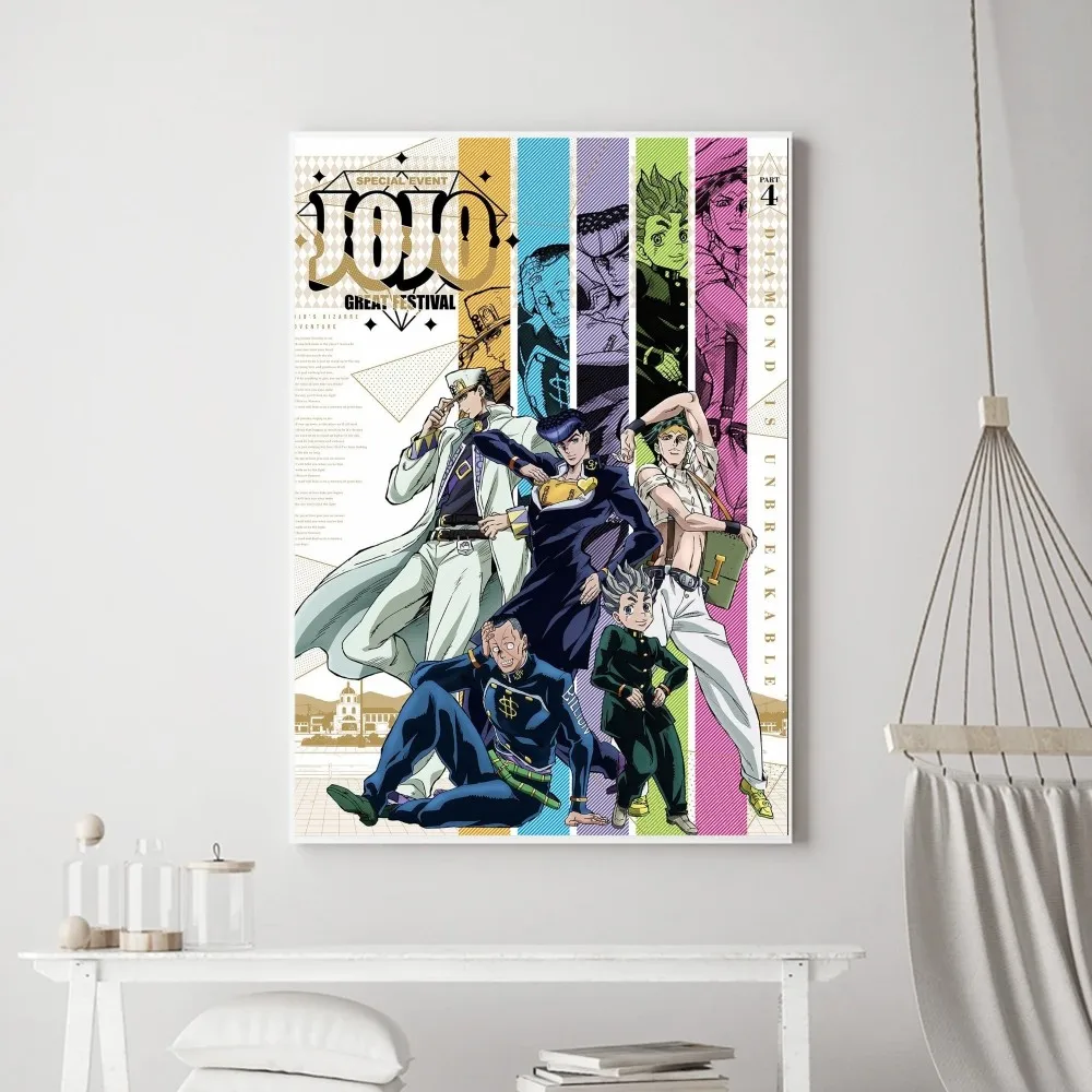 Anime JoJos Bizarre Adventure Poster Prints Poster Wall Painting Bedroom Living Room Wall Bar Restaurant Sticker Small