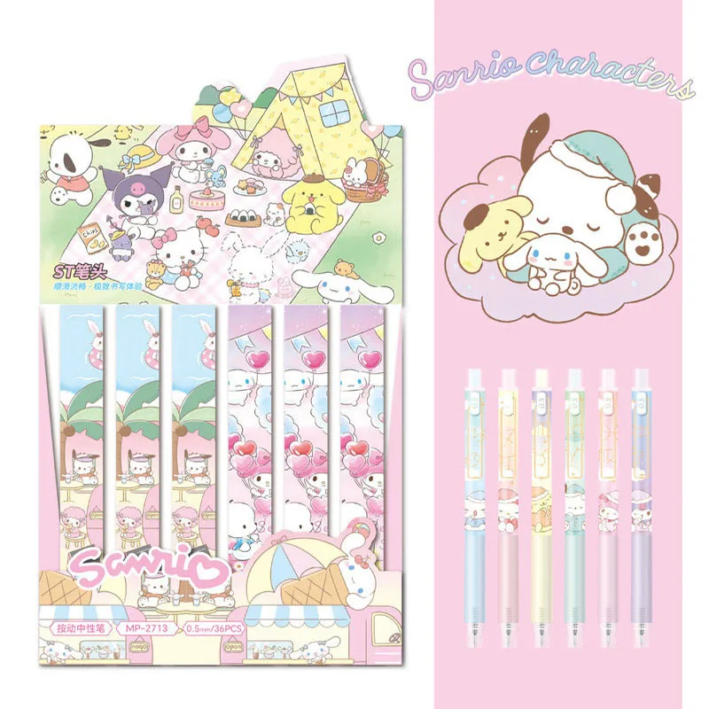 sanli creative cartoon gel pen kawaii kuromi cinnamoroll ferramentas de escrita super fofo estudante papelaria escritorio da escola atacado 01