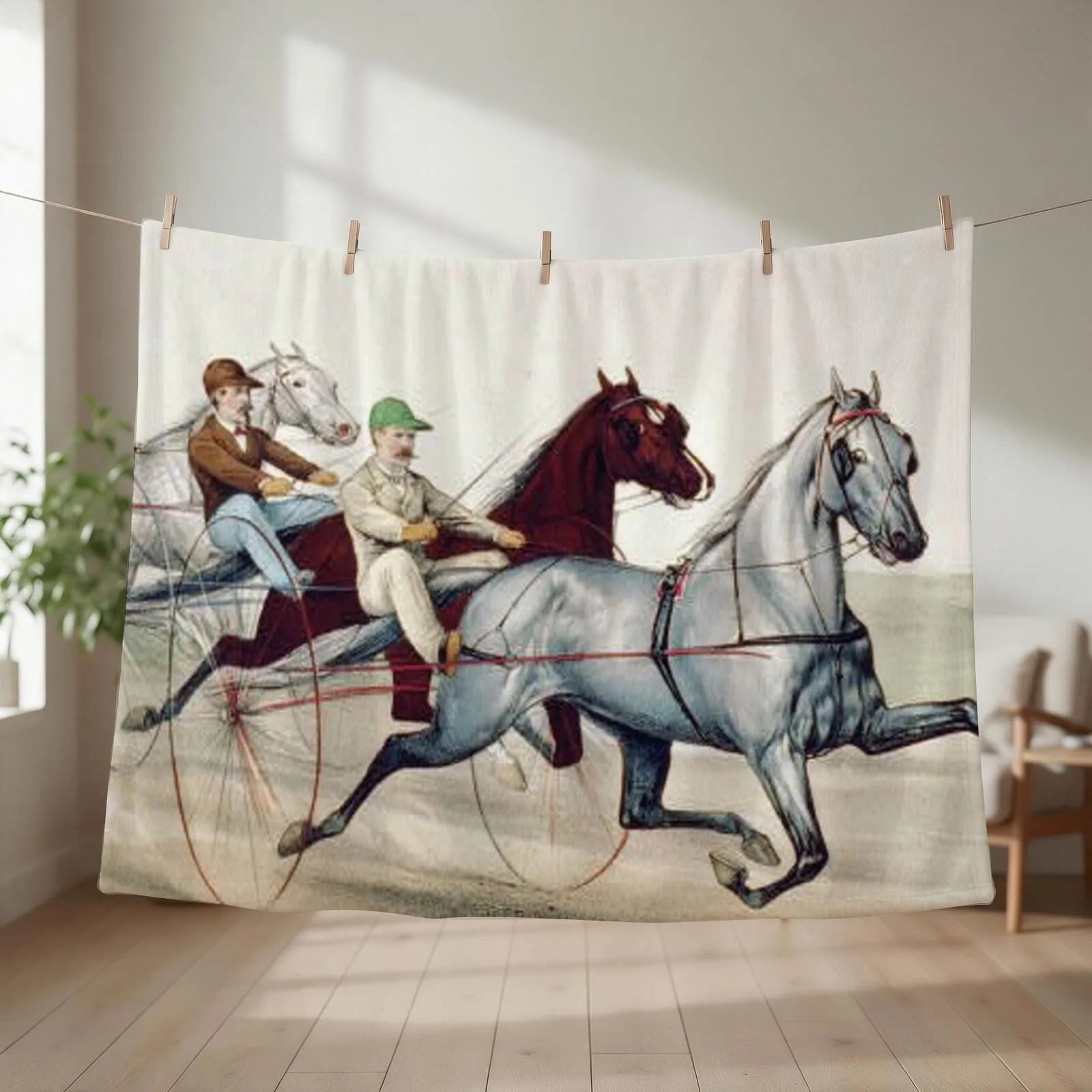 Harness Racing Throw Blanket couch cozy soft plush fuzzy picnic outdoor blanket