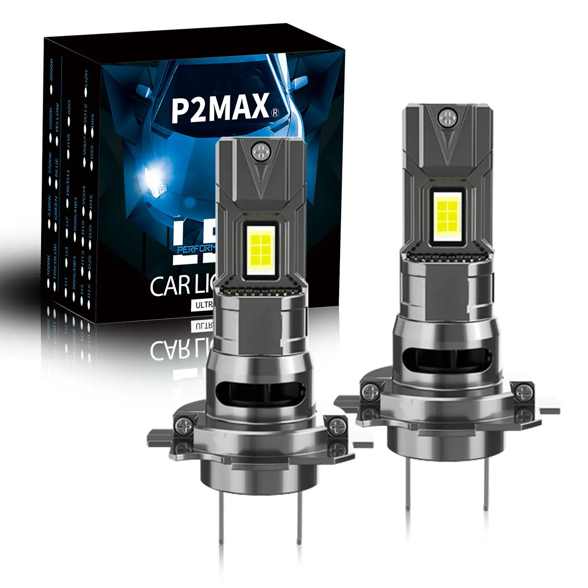 2 Stück Mini H7 LED-Scheinwerferlampen 6000K Weiß 12V Plug-and-Play für Auto-Scheinwerfer
