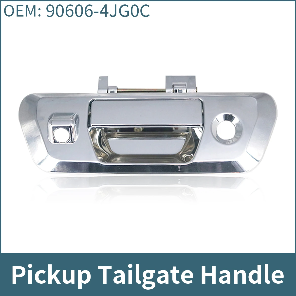 

Ручка задней двери пикапа серебристая с отверстием для ключа и отверстием для камеры для Nissan Navara D23 NP300 2015 2016 2017 2018 90606-4JG0C