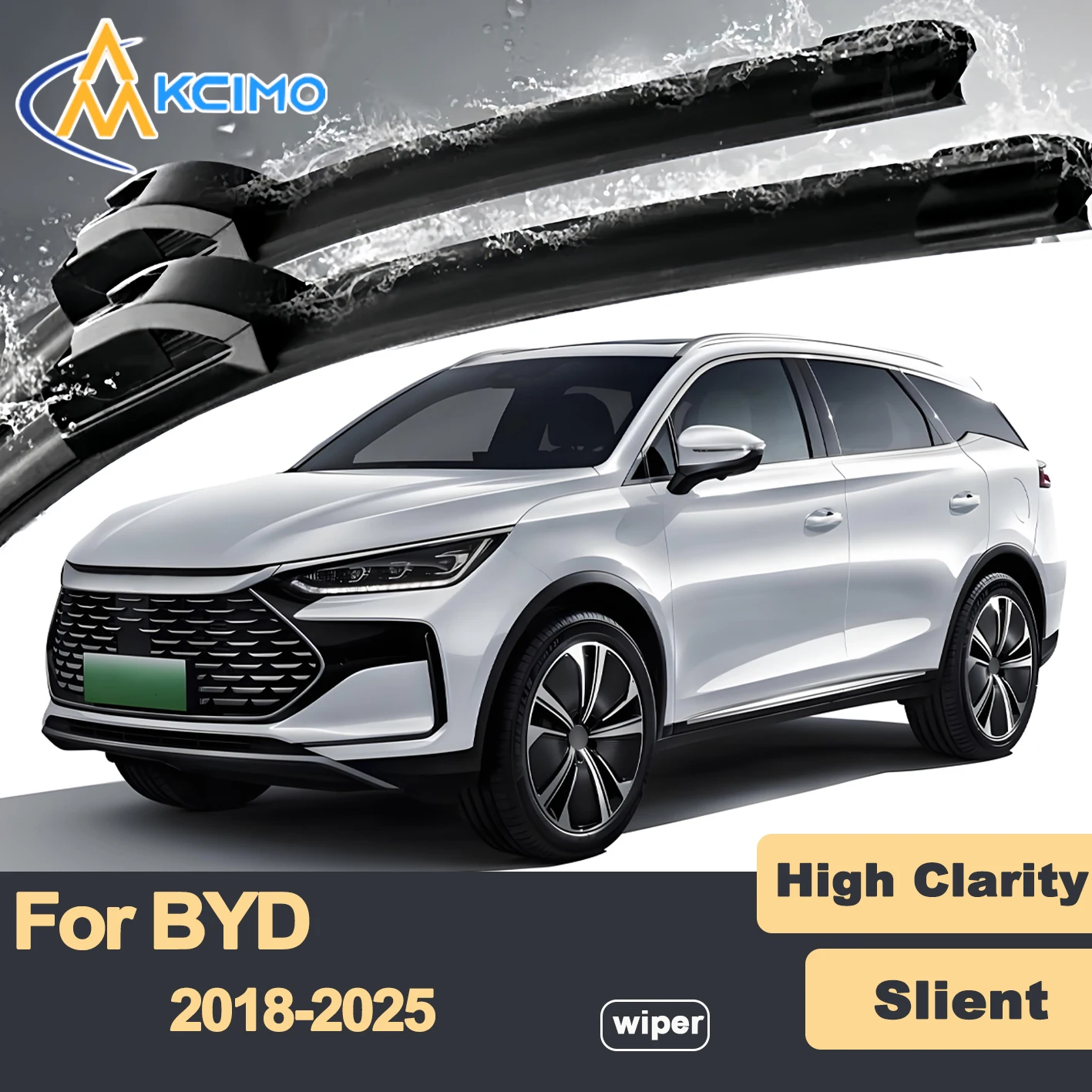 

Резиновые прочные бесшумные щетки стеклоочистителя премиум-класса, 2 шт. для BYD Tang 2018-2025 Tang EV, набор щеток переднего стеклоочистителя