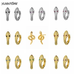 925 Sterling Silver Needle Snake 18K Gold Earrings Punk Hip Hop Hoop Earrings for Women Delicate Earrings Party Fashion Jewelry