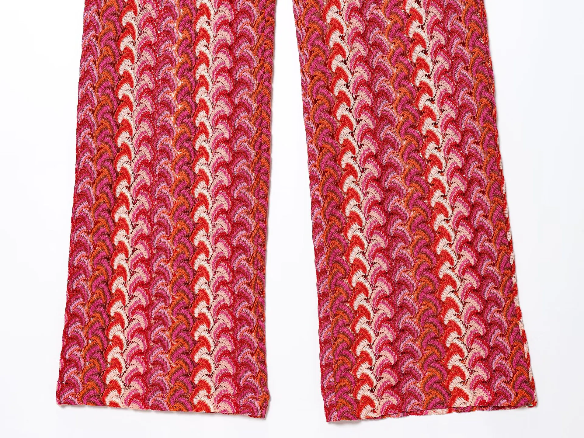 25 automne nouveau style européen et américain à la mode crochet tricoté taille haute pantalon droit décontracté
