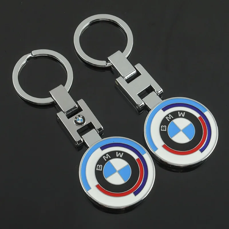 Metal Round Car Keychain Emblem KeyRing Pendant For BMW E46 E90 E60 F30 F10 E39 E36 F20 G30 G20 E87 E92 E91 E30 F11 F31 X1 X2 X3 - view 3