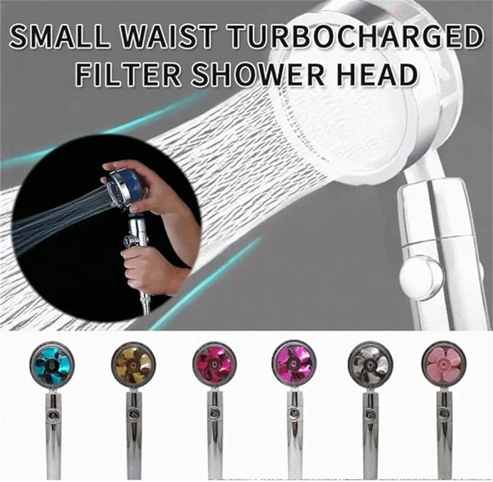 High Pressure Shower Head 360 Rotating with Fan Filter Spray Nozzle Massage Large Flow Rainfall Shower Head Bathroom Accessories