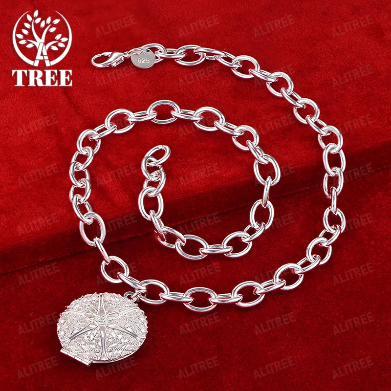 

Korean 925 Sterling Silver Round Hollow Pendant Necklace High-Quality Fashion Jewelry For Women New Accessories Birthday Party