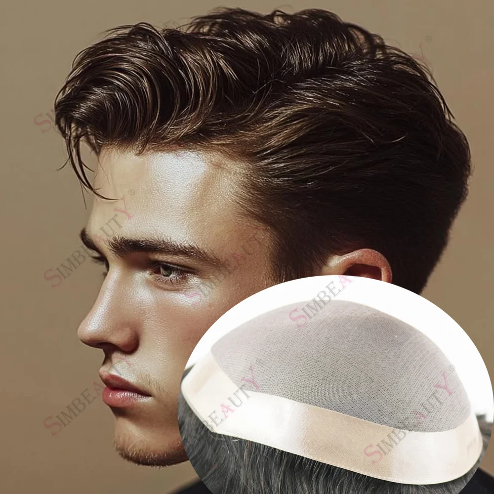 

Light Blonde European Human Hair Man's Wigs Undetected Comfortable Men Toupee Super Durable Male Hair System Prosthesi Fine Mono