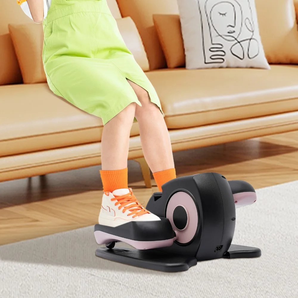 Electric Seated Leg Foot Pedal Exerciser Under Desk Elliptical Machine with LCD and Remote Control Mini Elliptical Machines