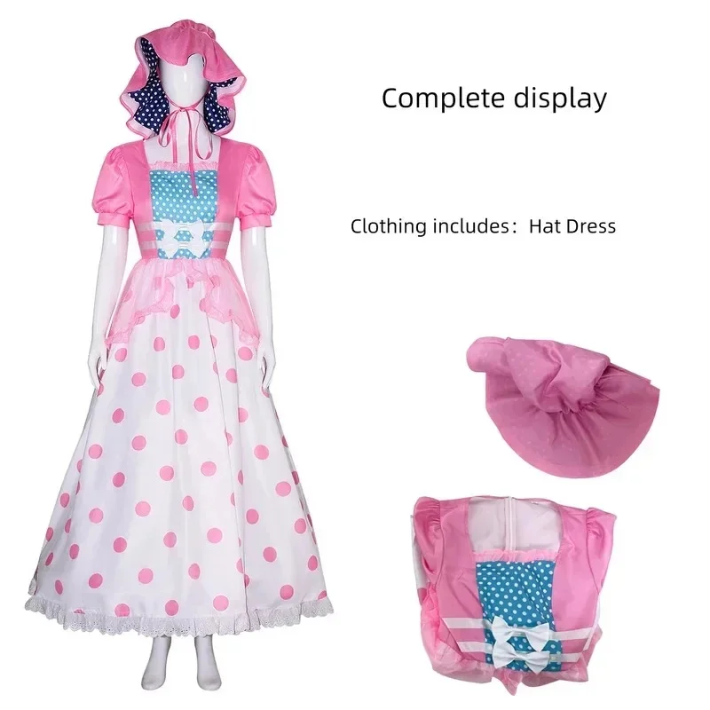2026 Nuevo Disfraz de Cosplay de Halloween Anime Bo Peep, Pastora de Juguete, Princesa de Cuento, Fiesta de Navidad, Carnaval, Conjunto Completo AABA