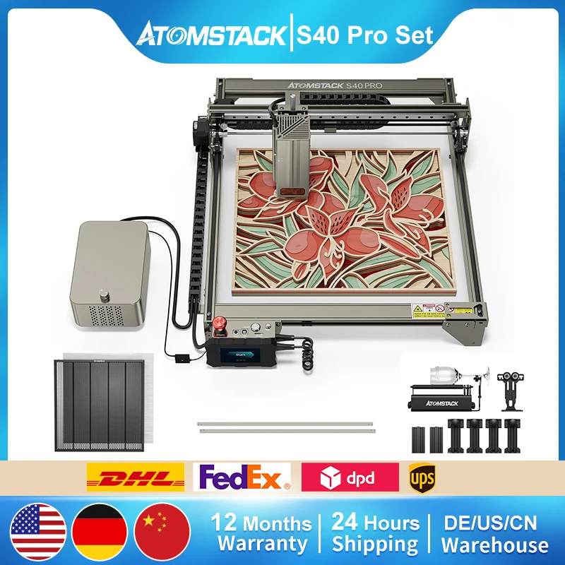 

ATOMSTACK S10 S20 S30 S40 Pro Laser Engraver Bundle Fixed-Focus CNC Laser Engraving Cutting Machine Wood Acrylic Stainless Steel