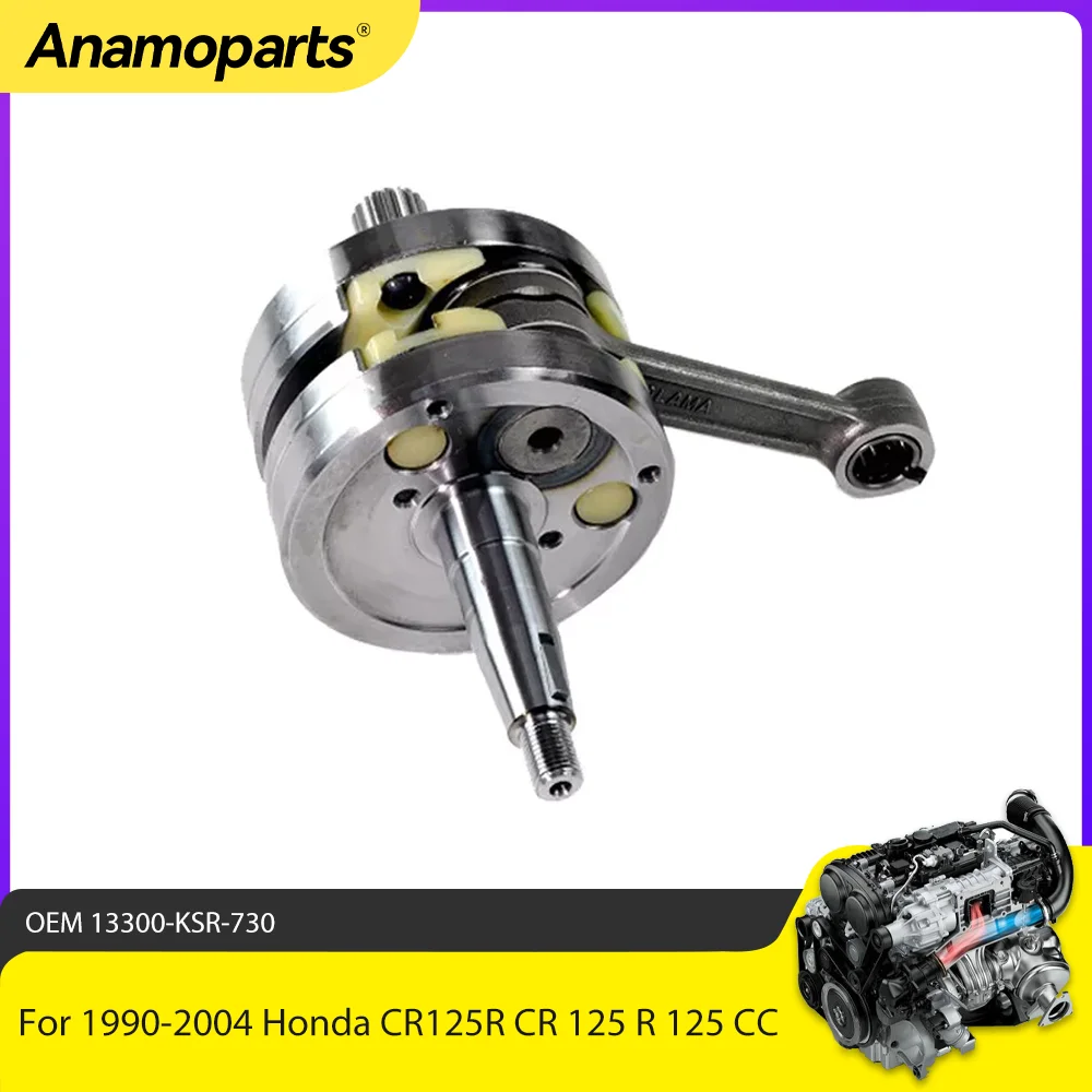 Motorcycle Crankshaft parts  For 1990-2004 Honda CR125R CR 125 R 125 CC  With/Replacement 13300-KZ4-B00 13300-KSR-730