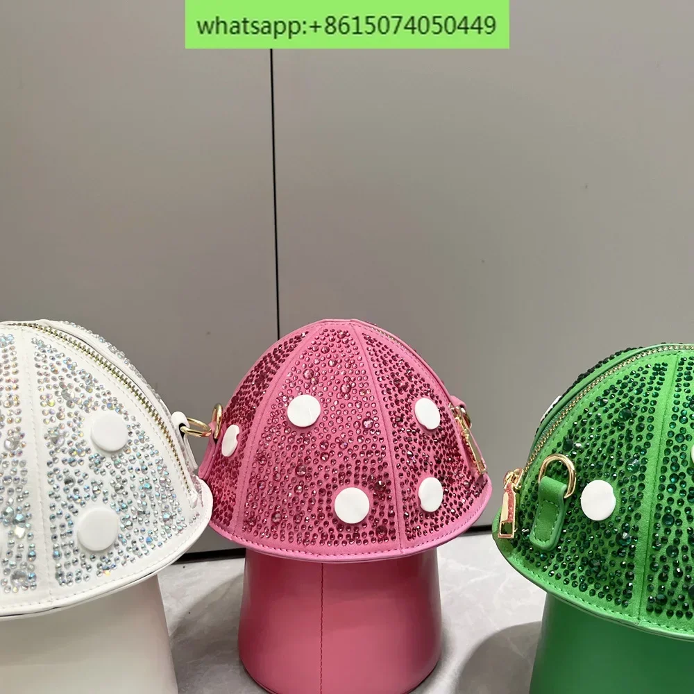 Hot Diamond Bag Women's Handbag Mushroom Shaped Single Shoulder Crossbody Bag