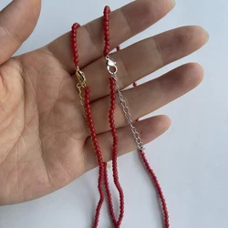 Red Round Bead Coral Bead Necklace Choker for Women Chain Party Aesthetic Jewelry Christmas Gift Hot Sale Jewelry