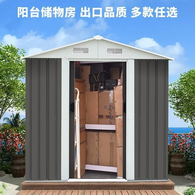 

6x4 футов, компактный навес для хранения на открытом воздухе, комната для хранения инструментов, сад, временная универсальная комната, железный лист, простое хранение