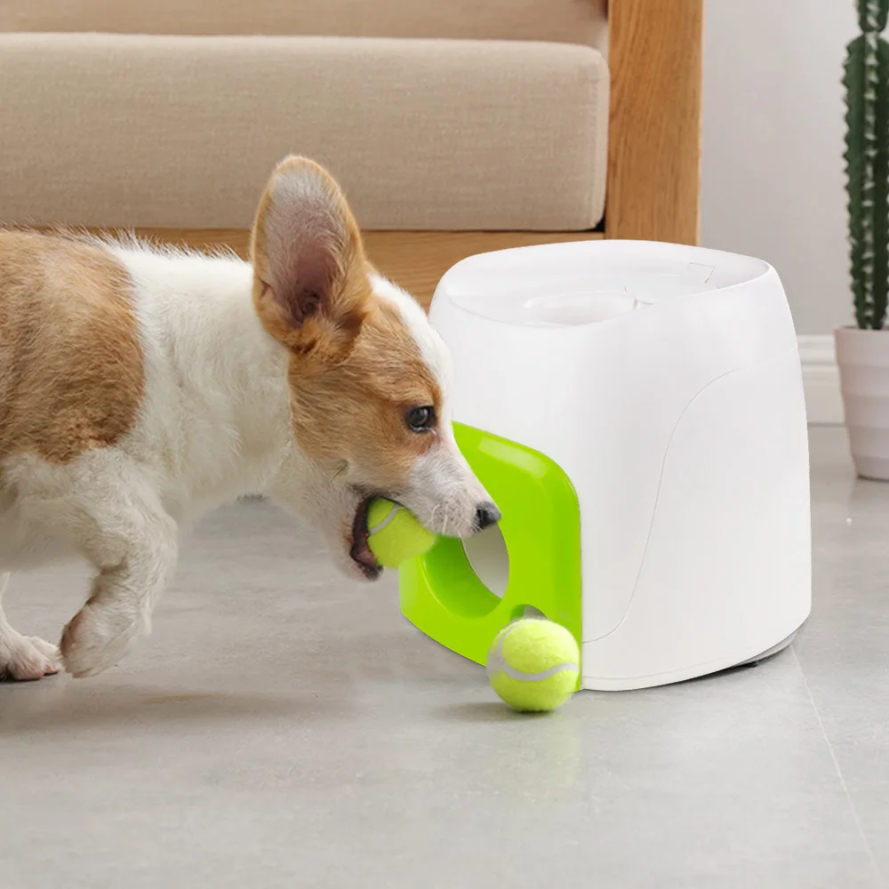 Dog Interactive Training Reward Machine Smart Pet Food Leakage Tennis Ball Feeder Toy Puzzle Interactive Training Pet Supplies