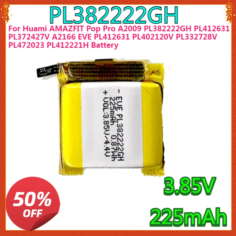 

For Huami AMAZFIT Pop Pro A2009 PL382222GH PL412631 PL372427V A2166 EVE PL412631 PL402120V PL332728V PL472023 PL412221H Battery