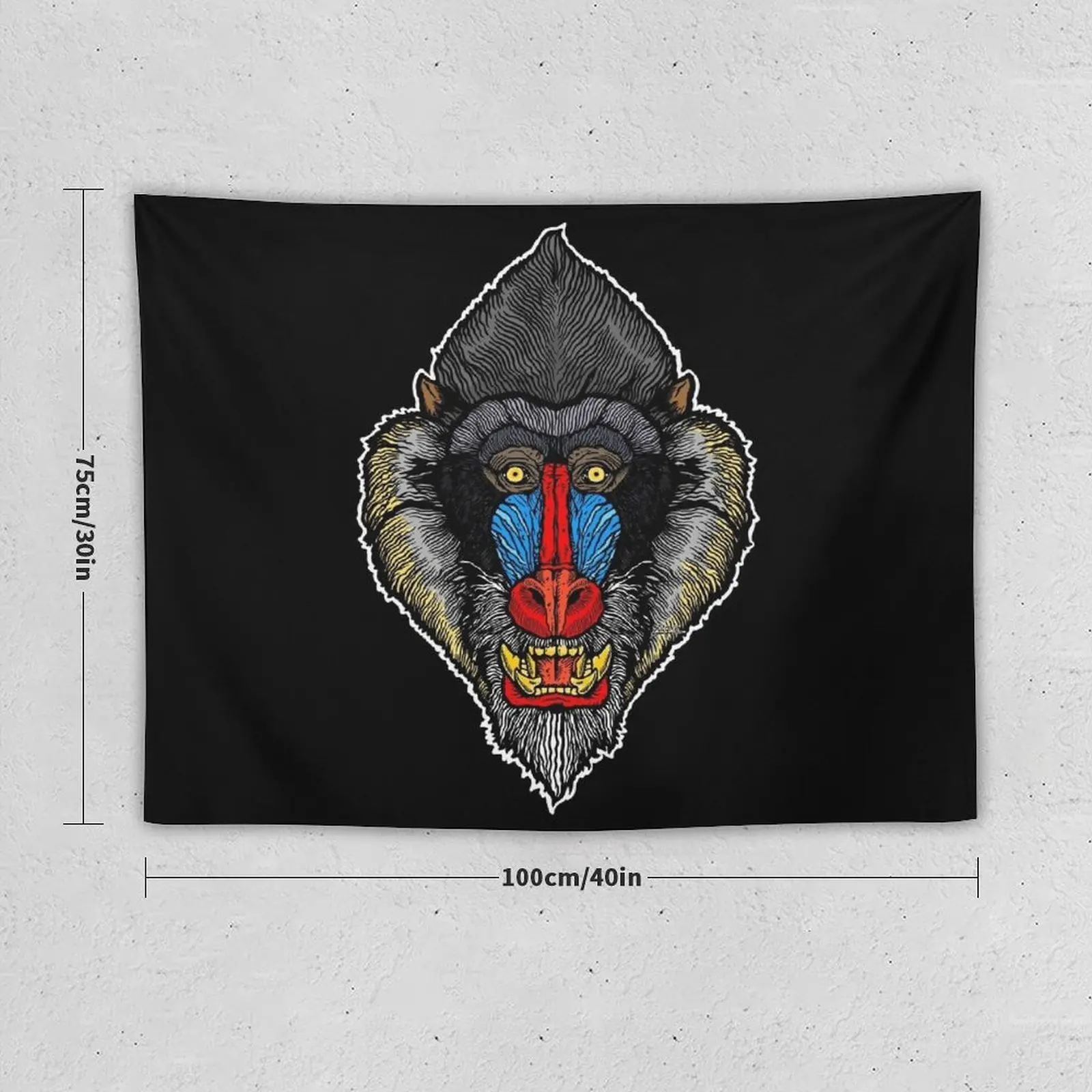 Mandrill Face Tapestry Wallpaper Bedroom Aesthetic Room Decoration Mushroom Tapestry