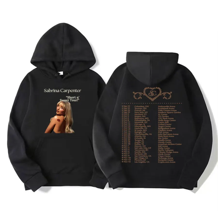 

2024 Sabrina Carpenter Short N Sweet Tour Sweatshirt Men Women's Fashion Aesthetic Casual Hoodie Retro Hip Hop Streetwear Hooded