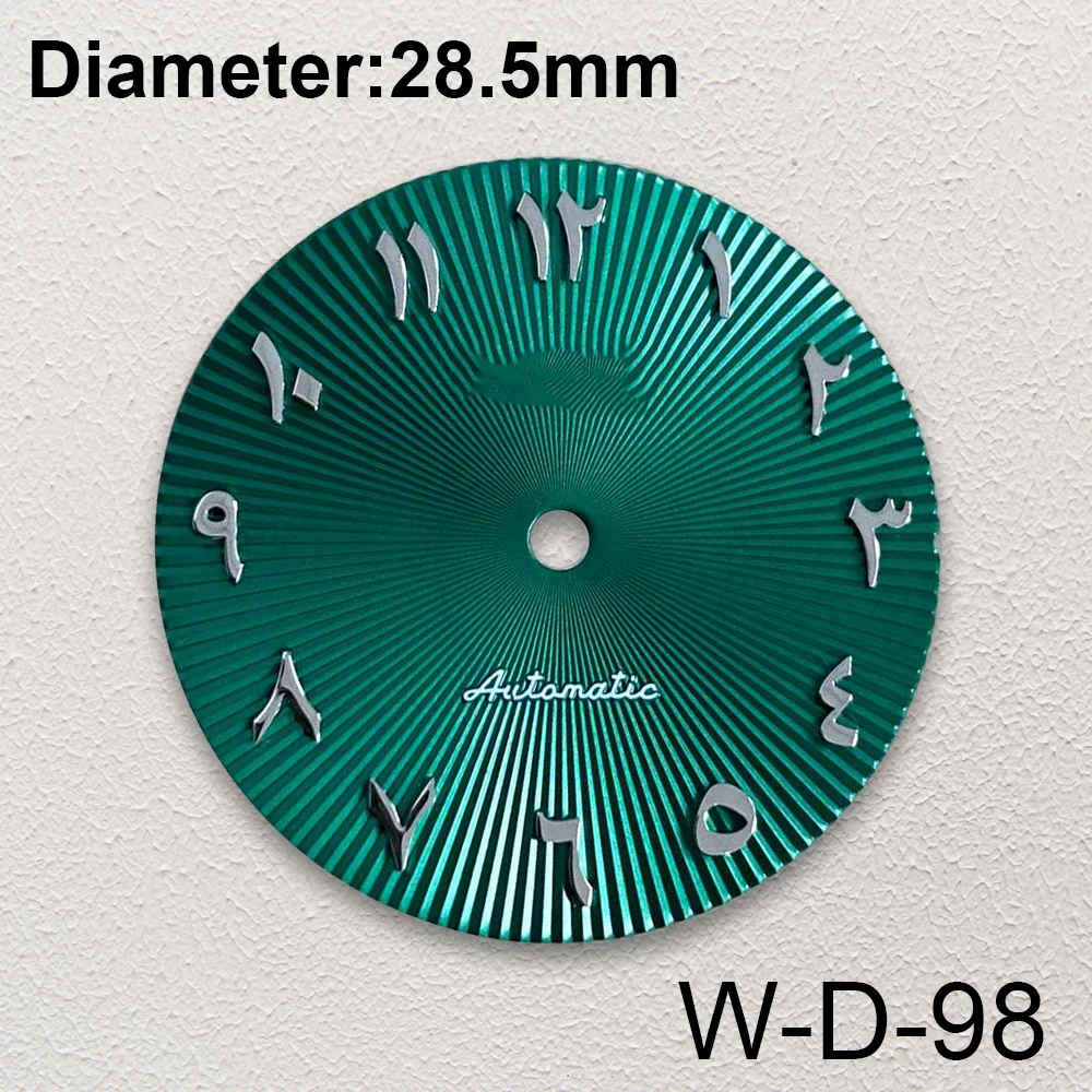 Арабский циферблат с логотипом S 28,5 мм, подходит для NH35/NH36, японские автоматические часы с вертикальными линиями, аксессуары для часов