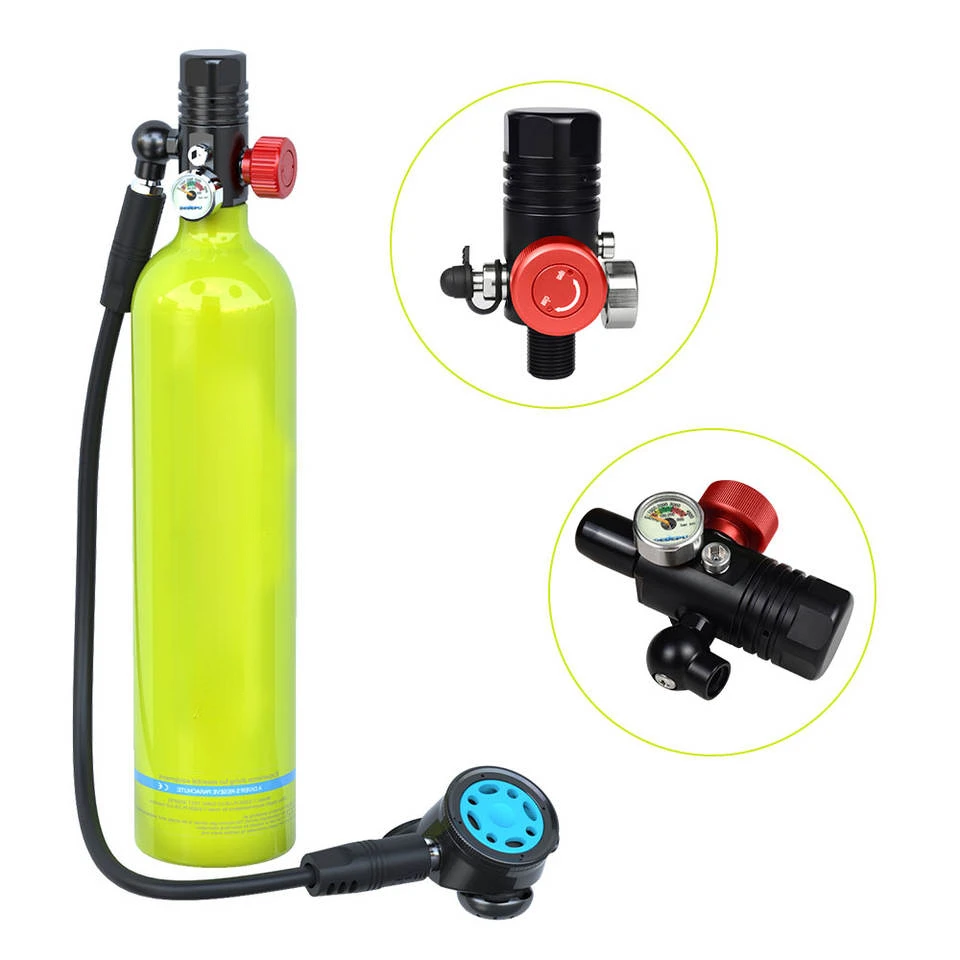 

Scuba Diving Equipment Snorkel Mask Diving Gear for Diver Mini Rir Tank Cylinder Underwater Breathing Device 1L