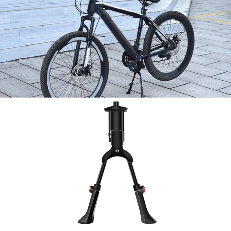 Double Support Bike Leg Kickstand Adjustable Mountain Bike Kickstand for 24, 26, 27.5, 29 Inch Mountain Road Bike