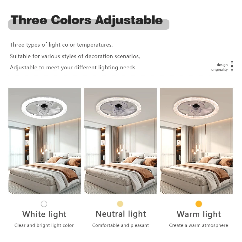 New LED Ceiling Fan Light Modern APP Remote Control Dimming 6-speed Home Electric Fan Living Room Dining Room Bedroom Fan Lamp