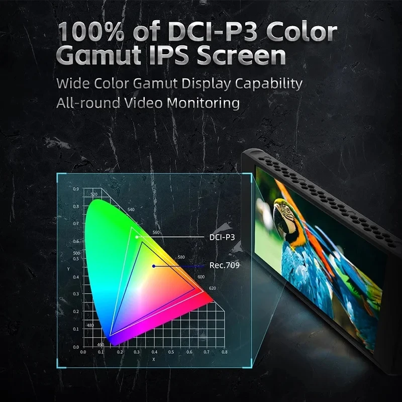 حقل كاميرا FPortkeys PT6 بشاشة لمس 5.2 بوصة مع 4K 30p 3D LUT Hd 1920x1080 على الكاميرا