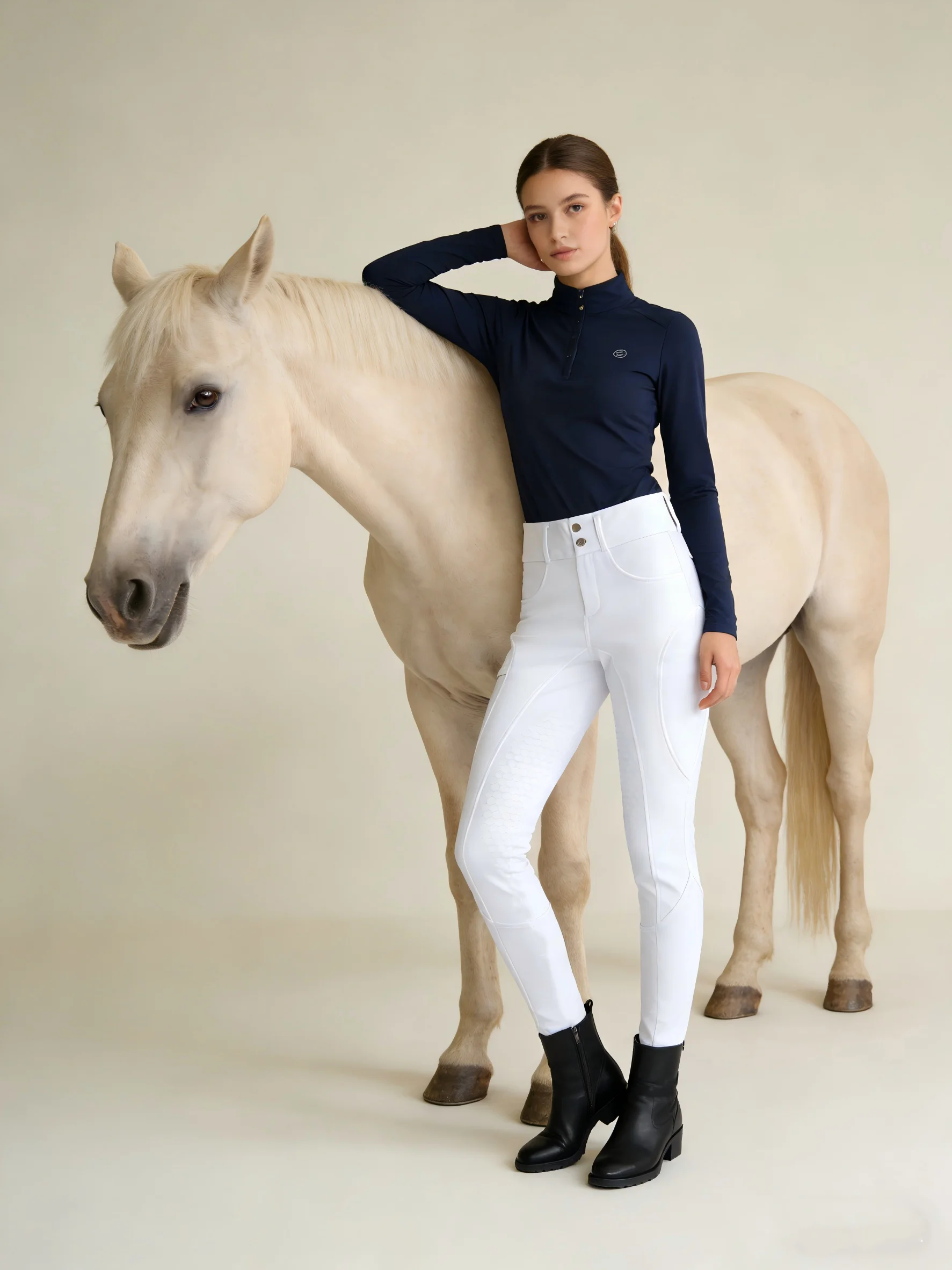 Professionelle Reithose mit Silikon-Anti-Rutsch-Beschichtung, schnelltrocknend, eng anliegend, für Radsport und Reitprüfungen – Detail 6