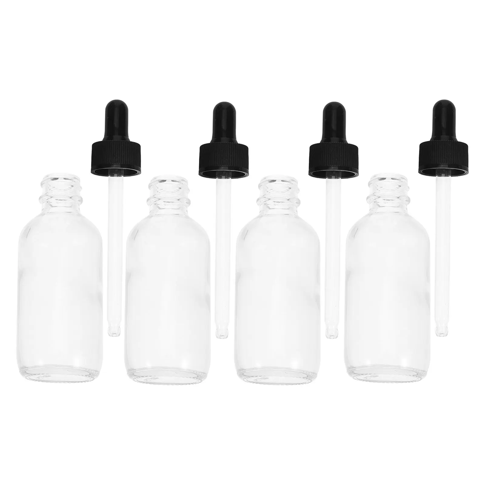 

4Pcs Clear Dropper Bottles 60Ml Essential Oil Bottles Reusable Plastic Dropper Containers for DIY Blends Massage Hair Salon Oil