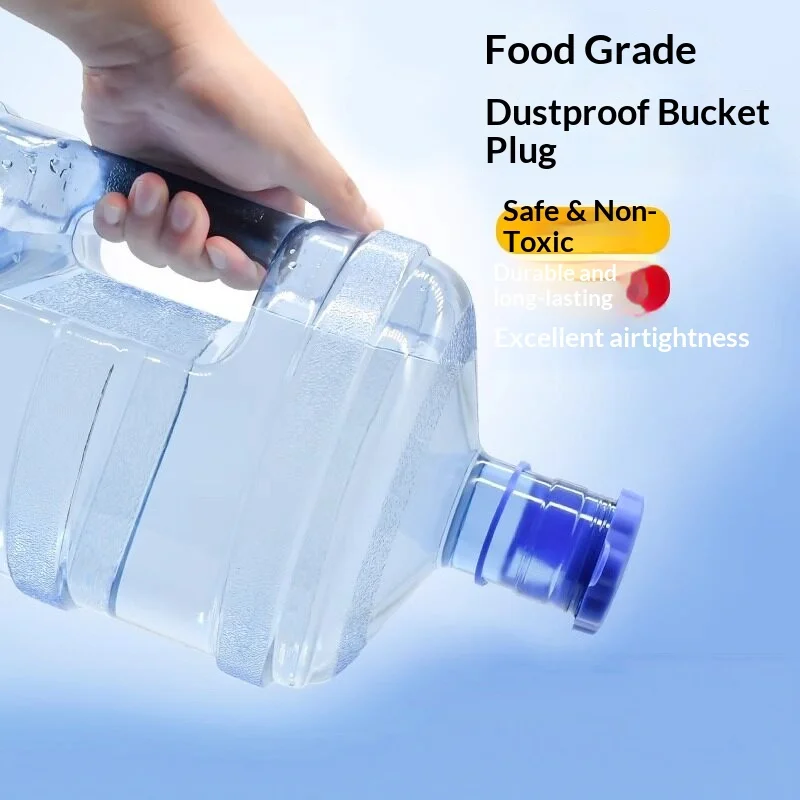 Universal Gallon Water Jug Cap, Silicone Sealed Threaded Lid with Anti-Lost Strap, Leak-Proof Water Dispenser Bottle Cover