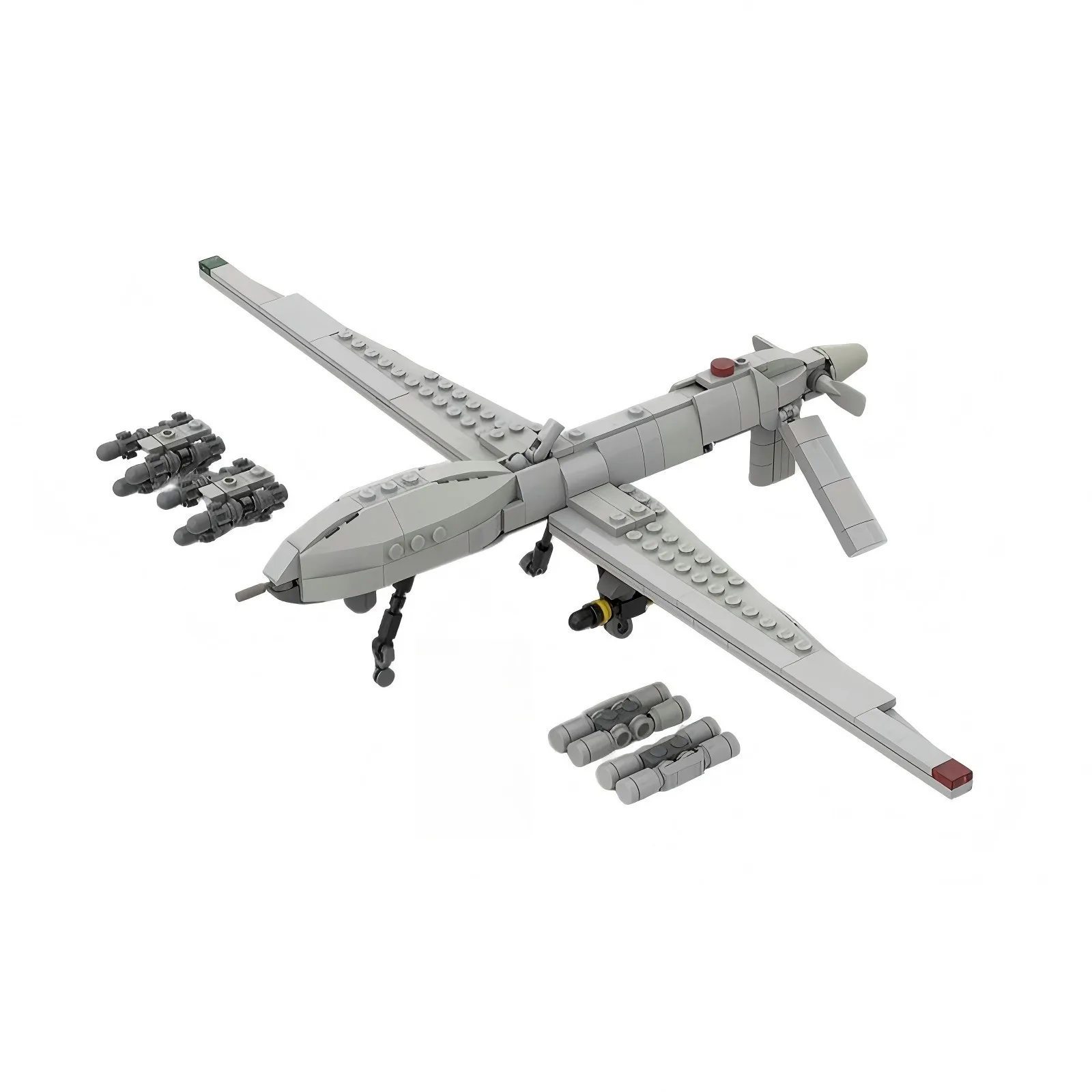 Military Predator Drone 1:35 Scale Airplane Building Blocks Model MOC-98327 Assembly Bricks Aircraft Toy Gift For Enthusiasts