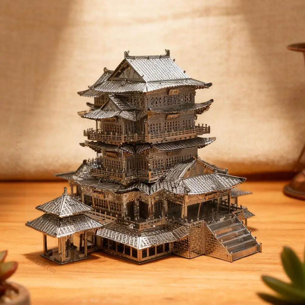 

Creative 3D Metal Puzzle Chinese Classical Architecture Assembly Model Kits Diy Laser Cut Puzzles Educational Toys For Kid Adult