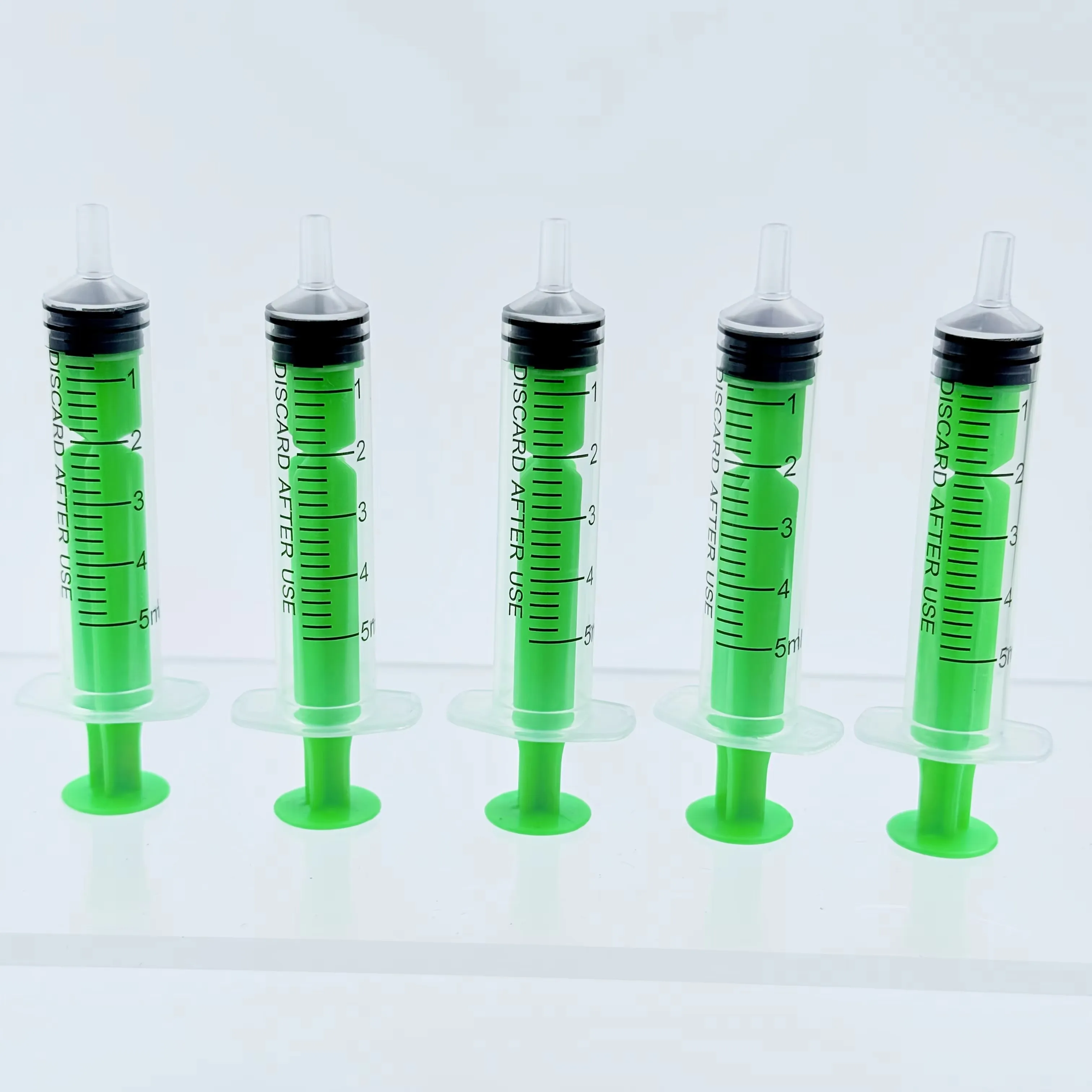 5/6Pcs 5ml Colorful Syringes with Lids for Glue, Liquid Dispensing and Measuring, Pet Food Feeding, Ink Refills, Etc., Yellow, B