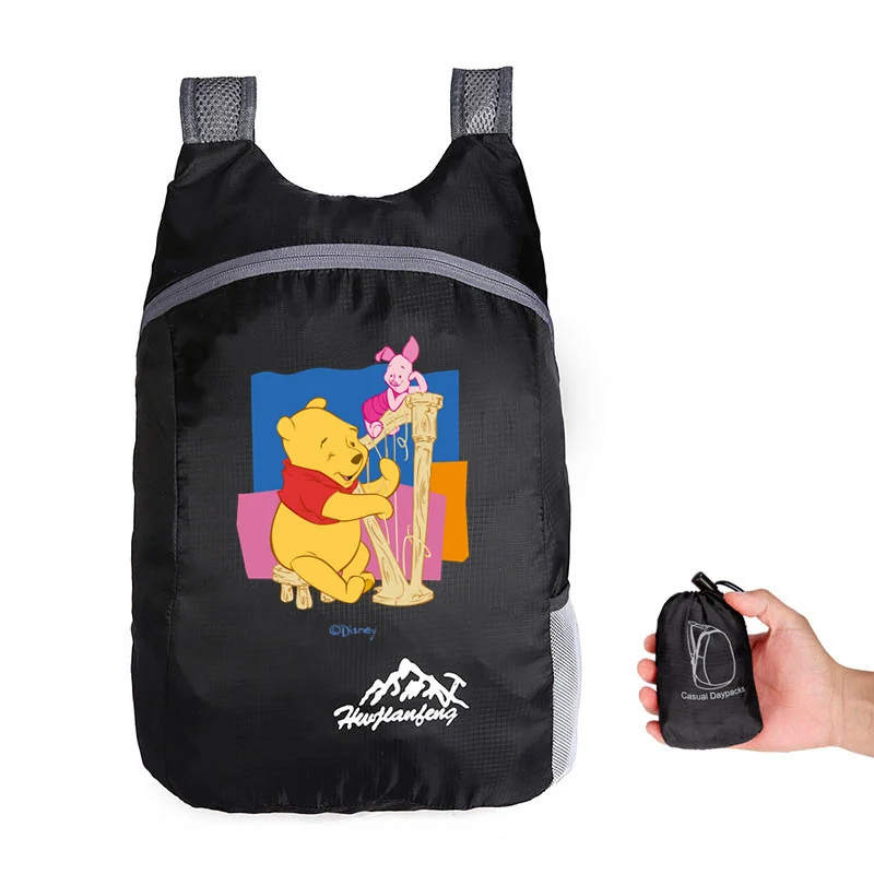 Winnie The Pooh Cartoon Multifuncional Mochila, Outdoor Montanhismo Folding Bag, Lazer Camping Sports Bag, Mochilas de caminhada