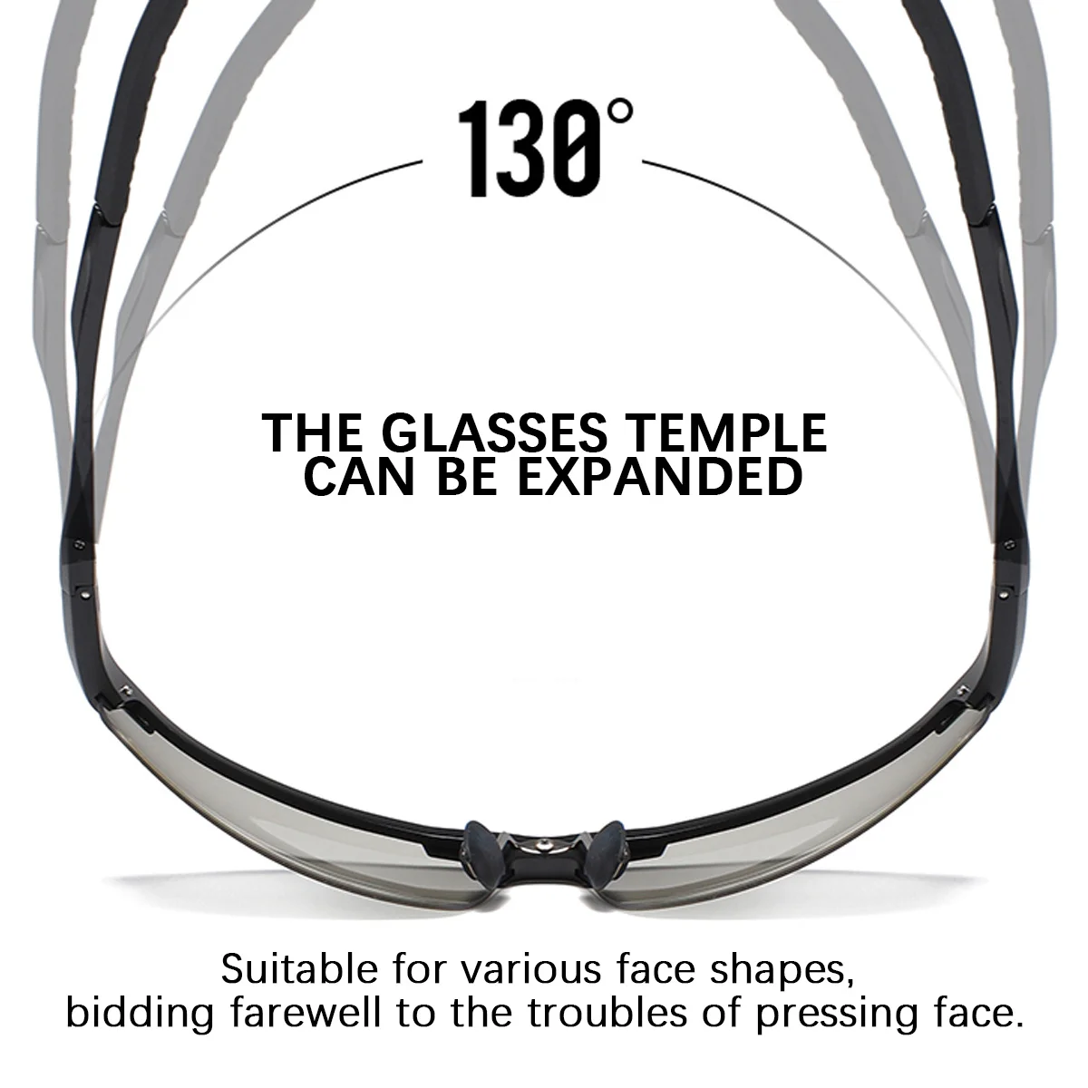 

1Pair Fashion Color Changing Polarized Sunglasses Metal Frame Lightweight Outdoor Sports Cycling Eyeglasses for Men High