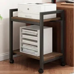 Multi-Functional Printer Rack Double Layer Storage Office Use Thickened Movable Rack with Wheels Versatile Stand Portable Shelf