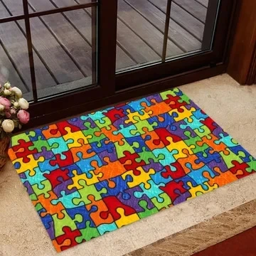 

World Autism Day Indoor Doormat, Autism Door Rug