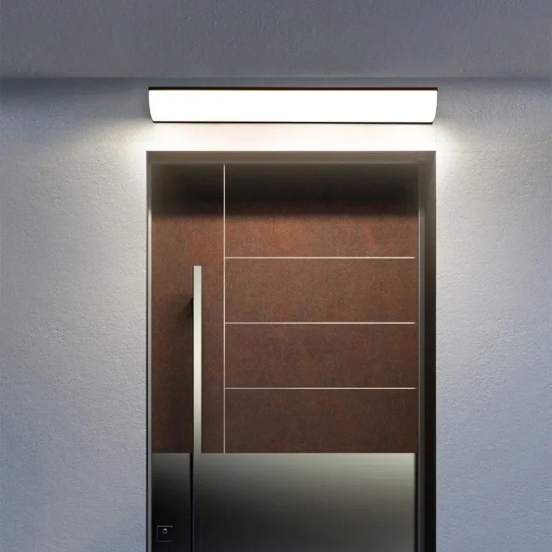 Imagem -06 - Moderno Impermeável Longo Tira Lâmpada de Parede Minimalista Luzes ao ar Livre Jardim Villa Varanda Pátio Decoração Sconce Luz