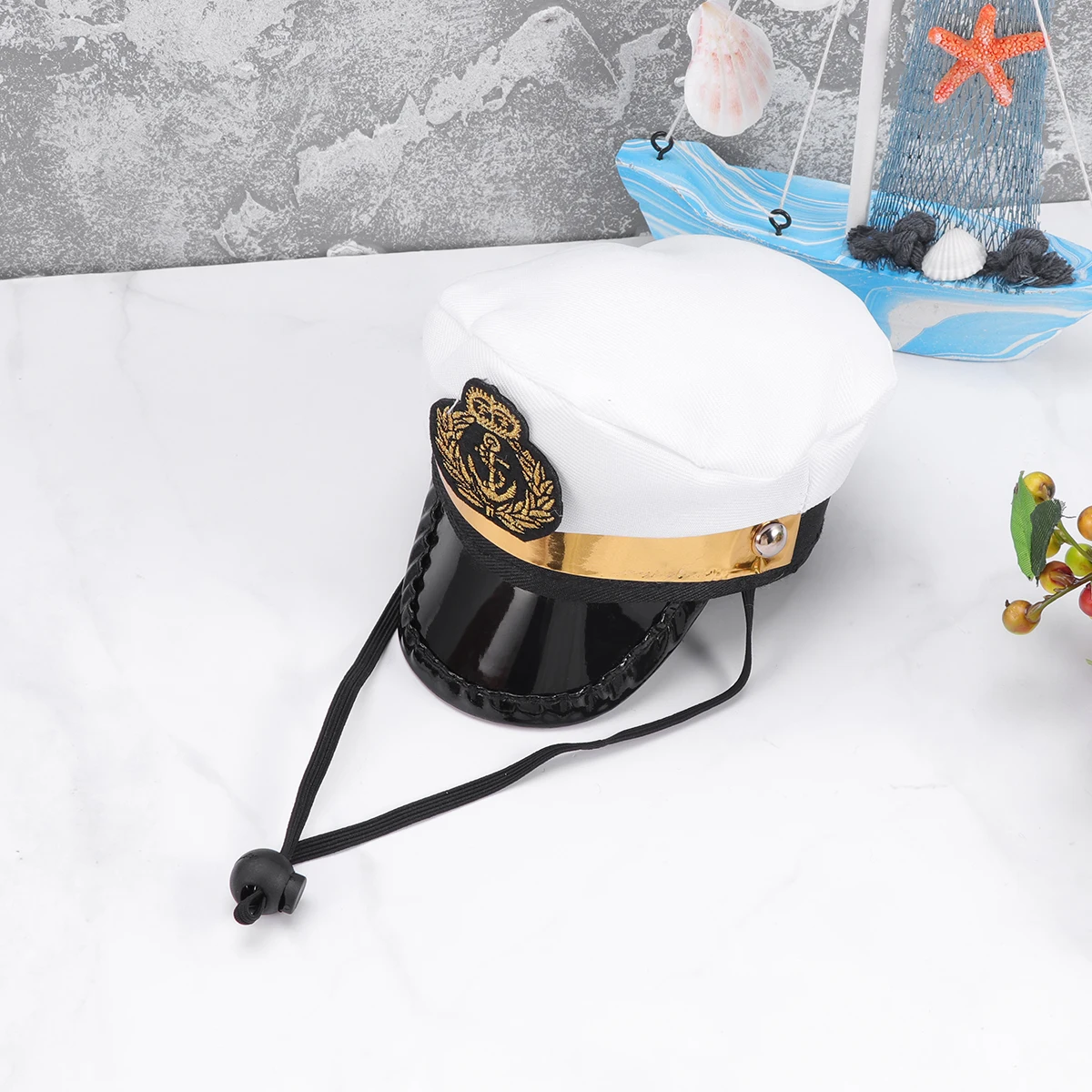 

Halloween Captain Funny Headgear Pet Party Hat Cosplay Props for Cat Dog Puppy (Button Random Color)