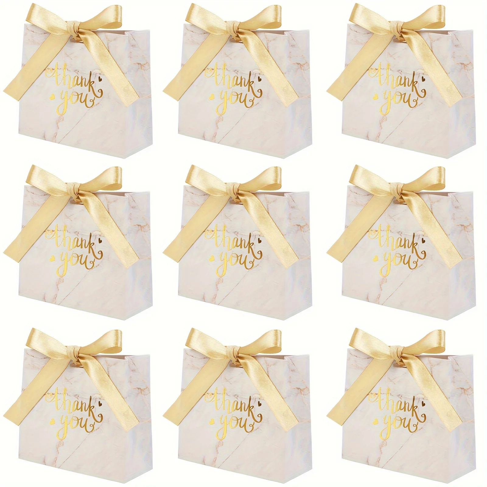 25pcs, Marble Thank You Gift Bags, Wedding Supplies, Marbling Pattern Gift Bag, Birthday Gift Paper Bag, Party Favor Bag With Go