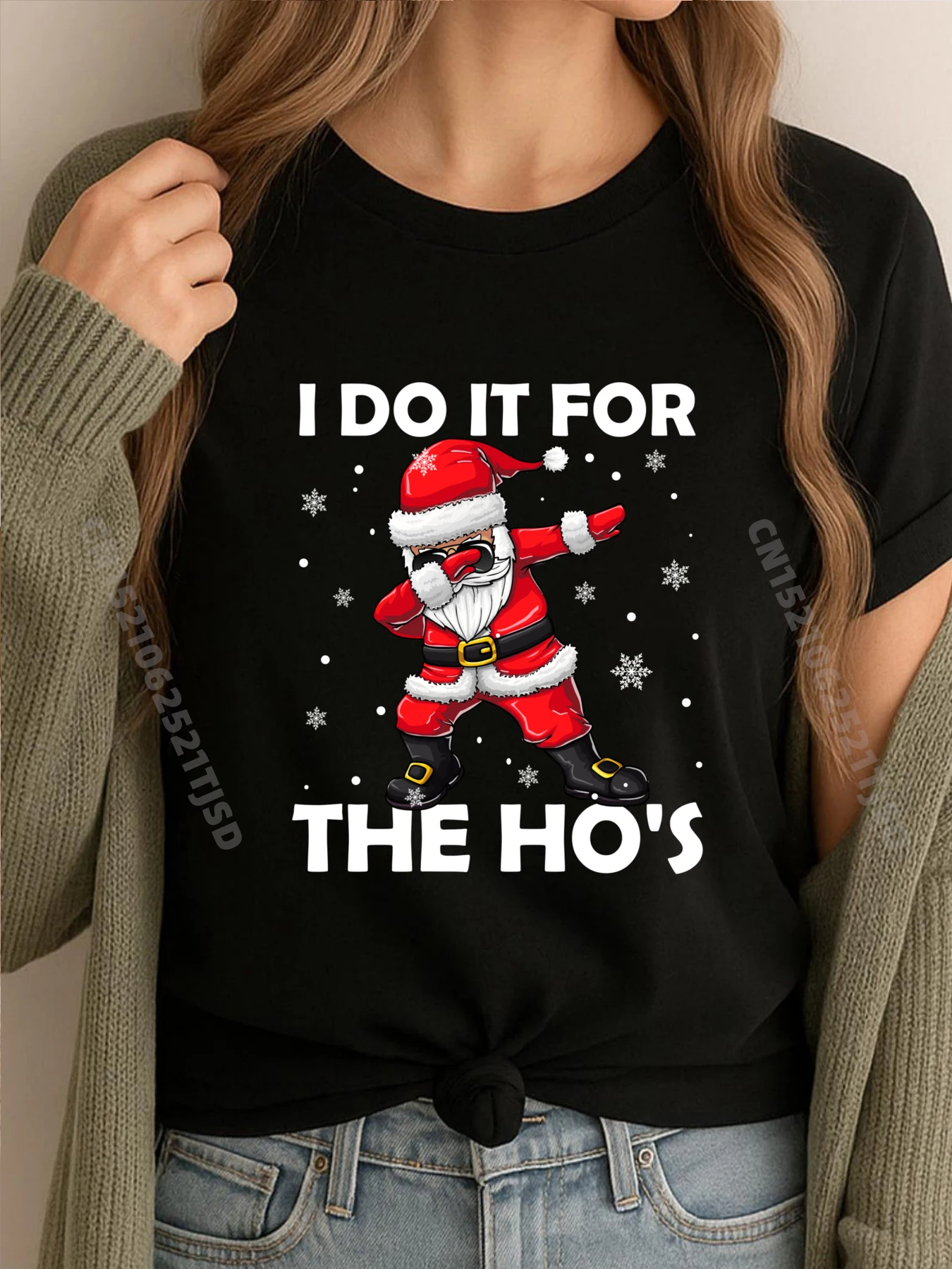 

Рождественская роскошная футболка с Санта-Клаусом I Do It For The Hos Dabbing, футболка с принтом в стиле ретро, потертая футболка на день влюбленных