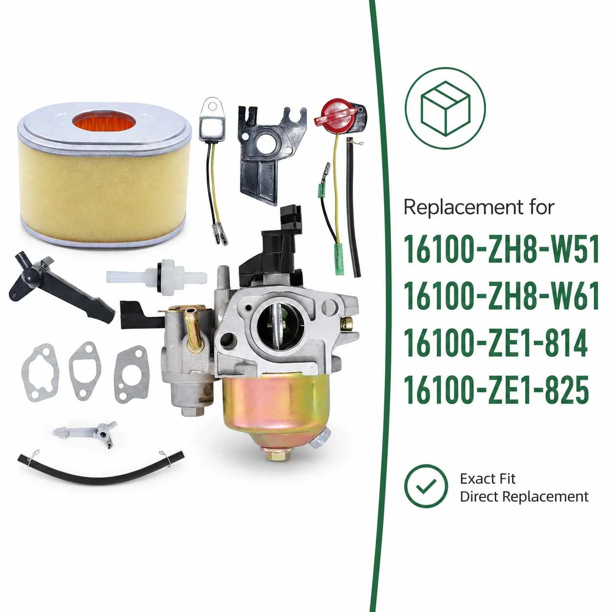 For Honda GX120 GX140 GX160 GX168 GX200 Carburetor with Air Filter Gaskets Fuel Line 5HP 5.5HP 6.5HP 16100-ZH8-W51 Tune Up Kit