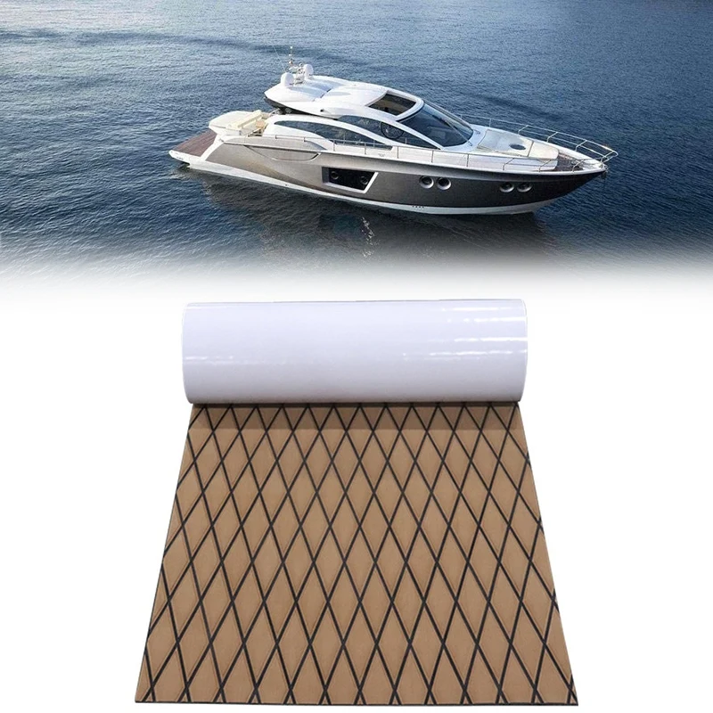 EVA Foam Faux Teak Boat Decking Sheet Non-Skid Self-Adhesive Sea Deck Marine Yacht RV Boat Brown