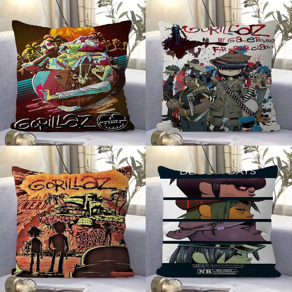 Music Prints G-Gorillaz Pillow Anime Pillow Sofa Bed Head Pillow Cover Cushion Cover 45x45 cm Fashion