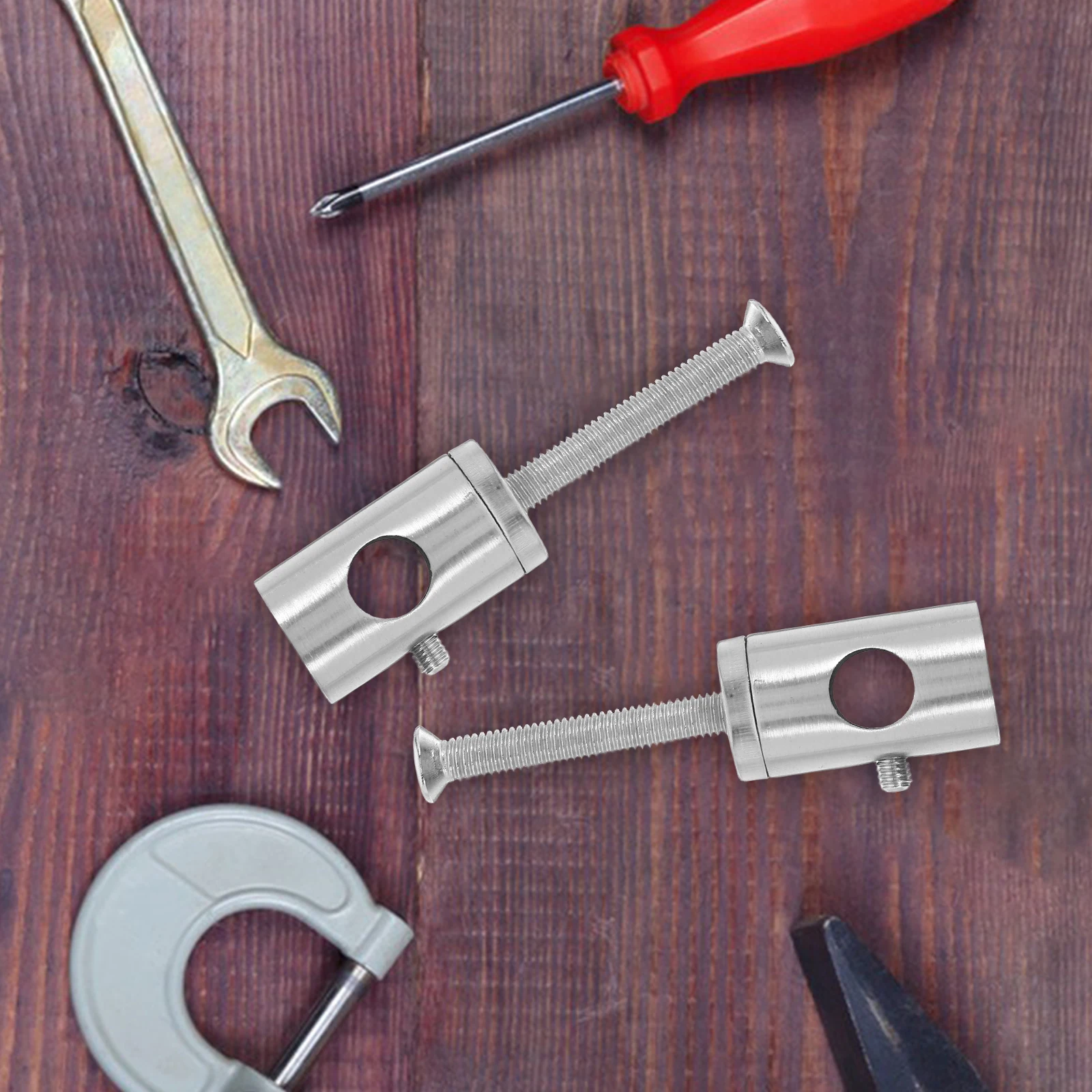 

2pcs Handrail Column Accessories Stainless Steel Connector for Stairs Balcony Cable Railing Round Bracket Support Guardrail