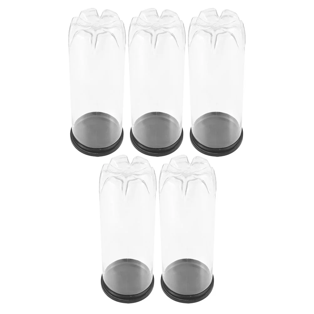 5 Pcs Tennis Cylinder PVC Transparent Storage Container Black Lid Reusable Sports Supply Clear Balls Bottle Tennis ganizer